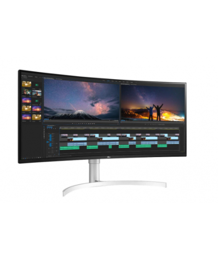 LG Ultrawide 38BN95C-W 38" UW-QHD+ Curved Screen Gaming LCD Monitor - 21:9 - Textured Black, Textured White, Silver